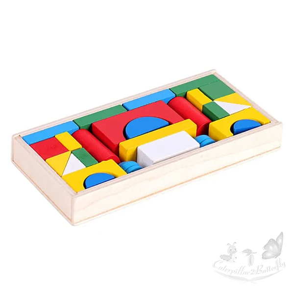 26pcs mini wooden building blocks